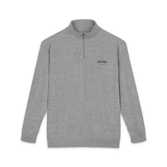 Minimal Fleece Pullover Grey Quarter-Zip Sweatshirt